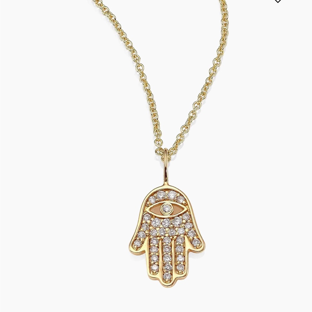 Sydney Evan Pave Hamsa necklace